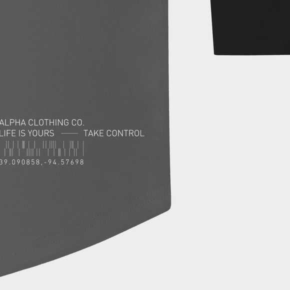 ALPHA raglan 3/4 sleeve raglan stamped tee green - Picture 3 of 7